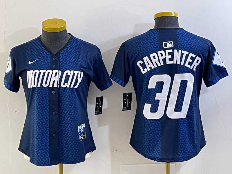 Womens Detroit Tigers #30 Kerry Carpenter 2024 Navy City Connect Cool Base Limited Stitched Jersey->mlb womens jerseys->MLB Jersey